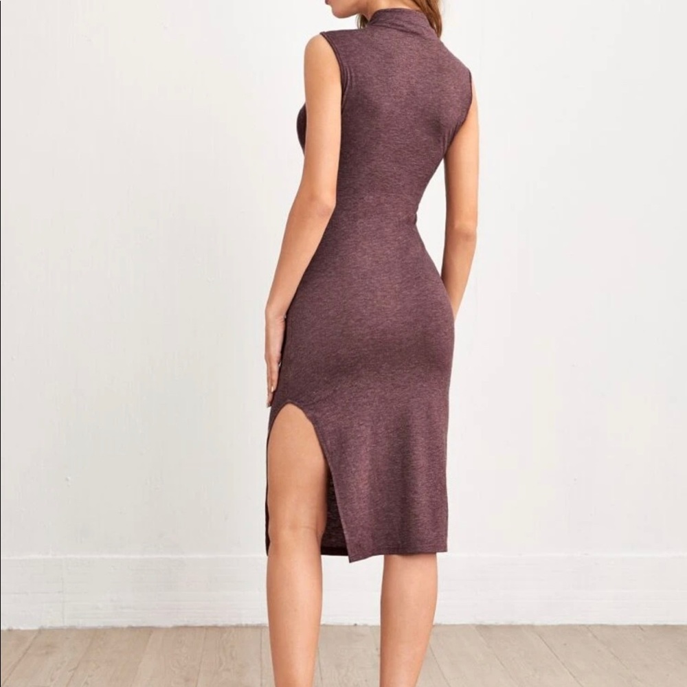 Bodycon purple sweater dress